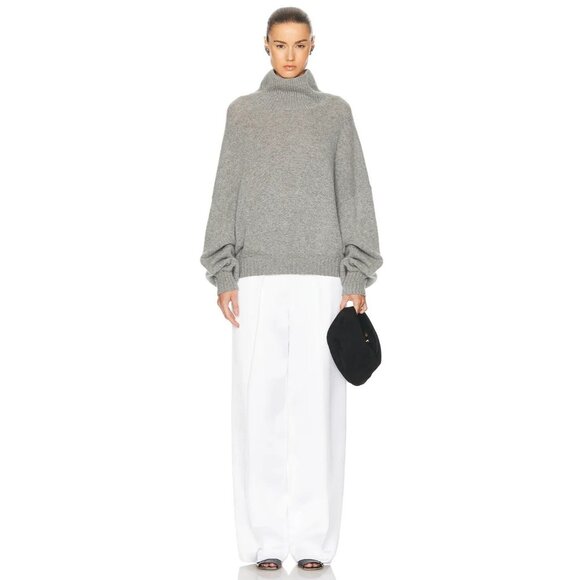 KHAITE Morris Cashmere Sweater in Granite Grey - Picture 6 of 6